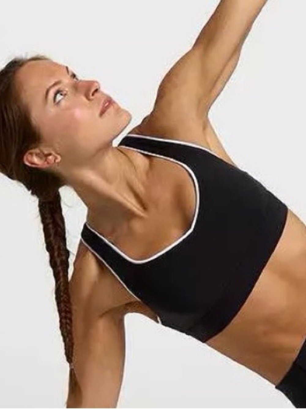 CALIA by Carrie Underwood Black Sports Bralette with White Piping